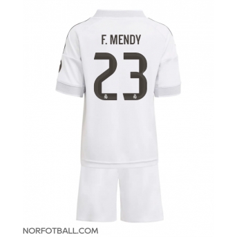 Billige Fotballdrakt Real Madrid Ferland Mendy #23 Replika Hjemmedraktsett Barn 2025-26 Kortermet (med bukser)